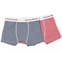 Navy Stripe & Red Stripe Boxer Shorts Set -2 Pack