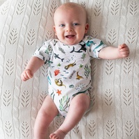 UNDER THE SEA ORGANIC COTTON SHORT SLEEVE BODYSUIT