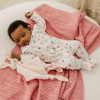 FLEUR ZIPPED ORGANIC COTTON FOOTED OUTFIT