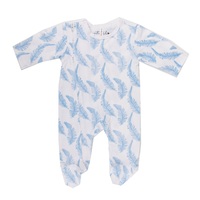 FEATHER ZIPPED ORGANIC COTTON FOOTED OUTFIT 3-6 months (00)
