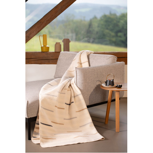 Off White Short Lines Horizontal Savona Throw