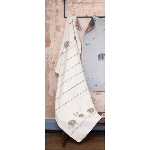 OFF WHITE SNAIL & CO ORGANIC COTTON COT BLANKET