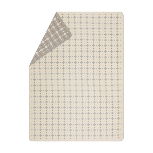 Off White Crosses and Checks Savona Throw