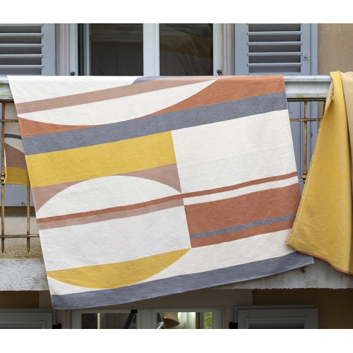YELLOW/BROWN GRAPHIC COMPOSITION LUCA THROW