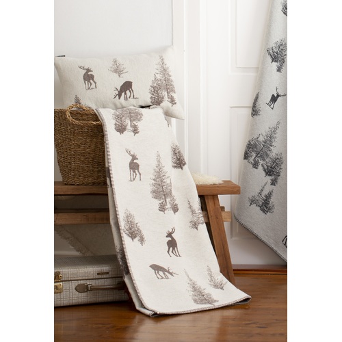 OFF WHITE STAGS/TREES ALLOVER SYLT THROW