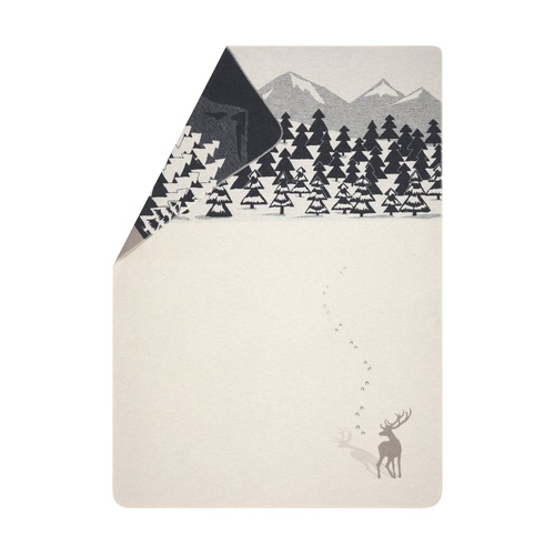 Off White Stag with Foot Prints Silvretta Throw