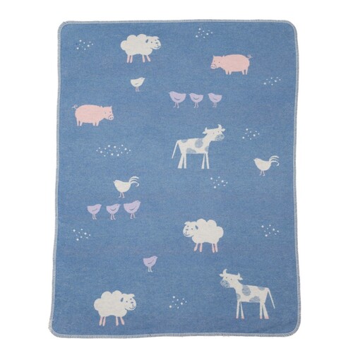 BLUE FARM LIFE JUWEL BASSINET BLANKET 70 X 90 CM