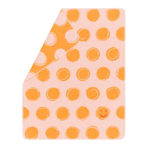 Orange Happy Faces Embroidered Juwel Bassinet Blanket