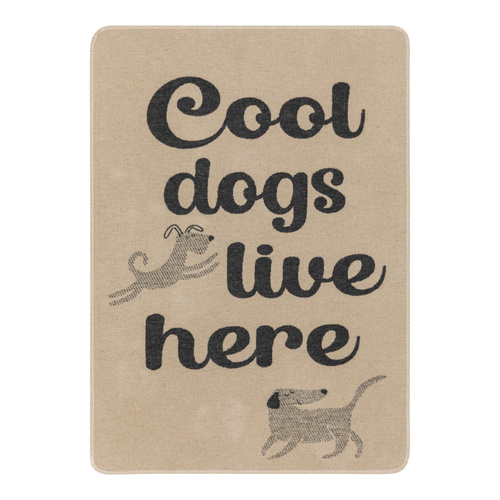 Ecru Cool Dogs Live Here Pet Blanket 70 x 90 cm