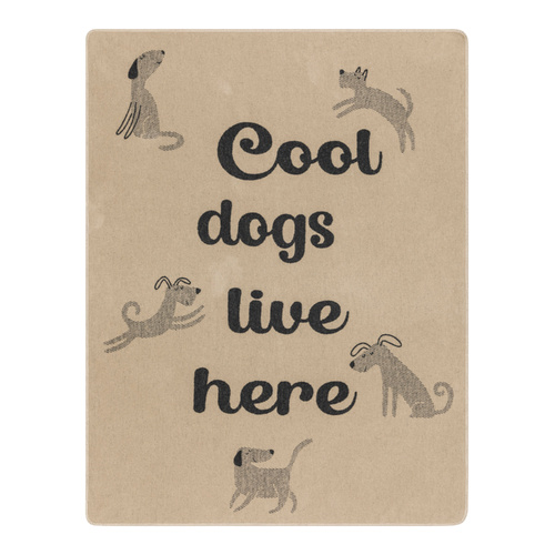Ecru Cool Dogs Live Here Blanket 100 x 140 cm