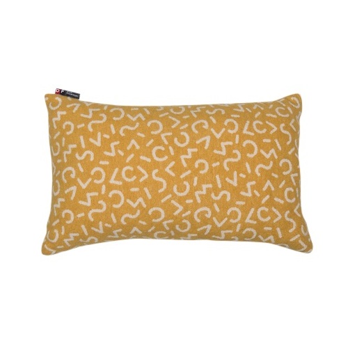 YELLOW SMALL GRAPHIC FILLED CUSHION 30 X 50 CM