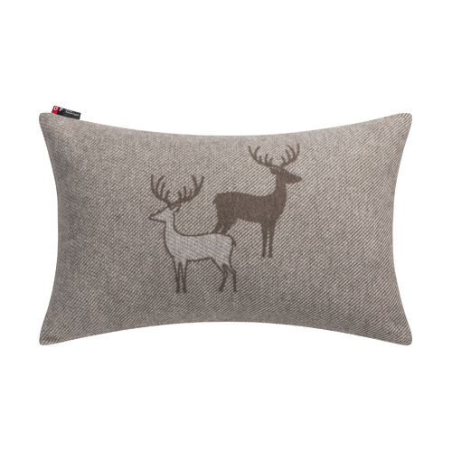 Brown Pair of Stags Cushion 40 x 60 cm