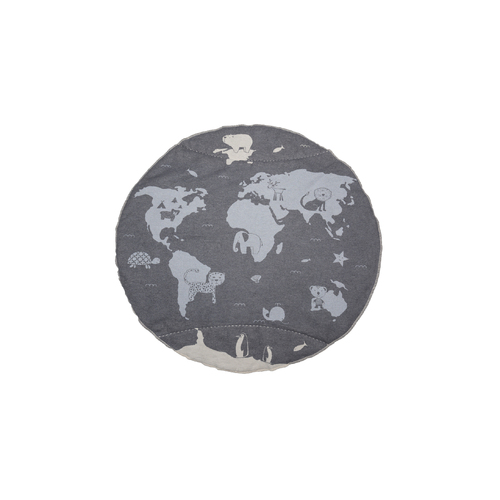 GREY MAP OF THE WORLD PADDED MAT