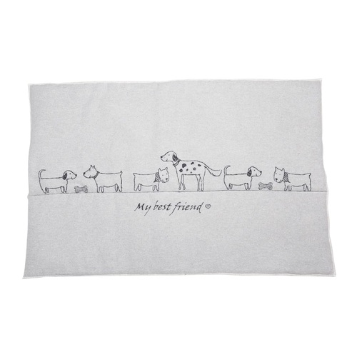 GREY BEST FRIENDS PADDED DOG MAT 80 X 120 CM