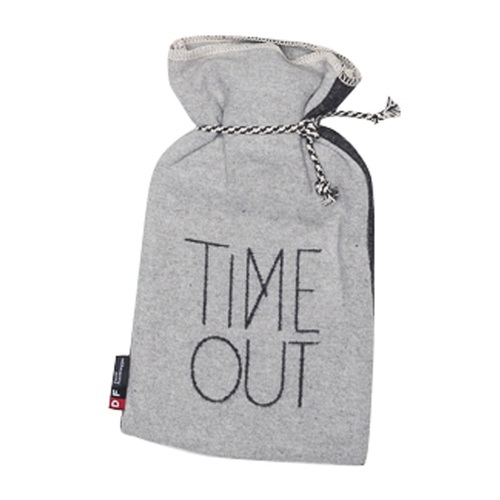 GREY TIME OUT 2LT HOT WATER BOTTLE & COVER