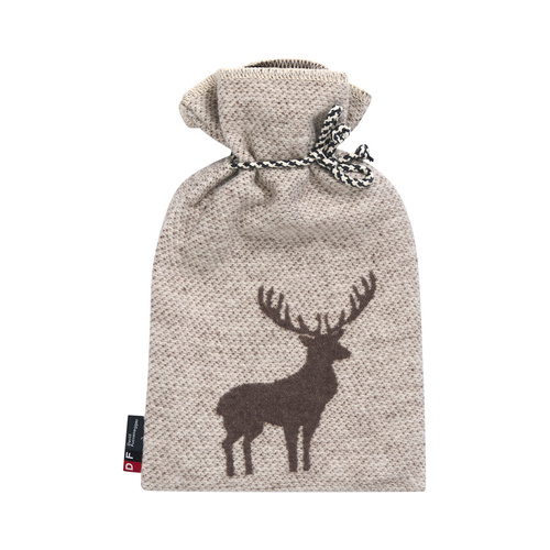 Brown Centered Deer Hot Water Bottle & Cover 