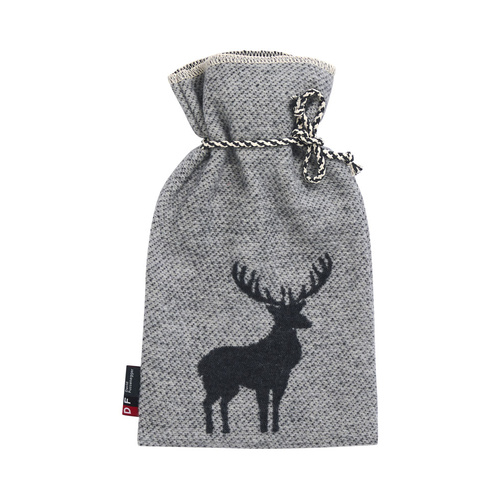 Grey Centered Deer Hot Water Bottle & Cover