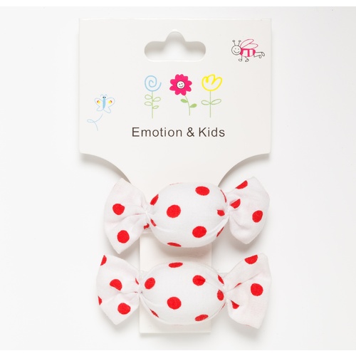 WHITE & RED DOTS LOLLIES  - CLIPS