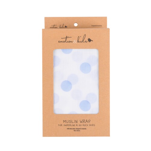 WHITE MUSLIN WITH BLUE SPOTS