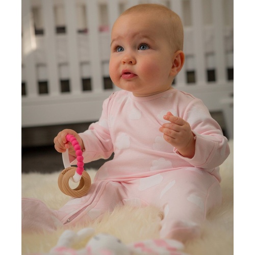 Pink Clouds Zipped Outfit with Feet Prem (00000)