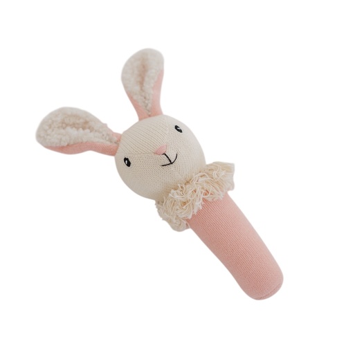 Blush Nibbles Bunny Knitted Rattle