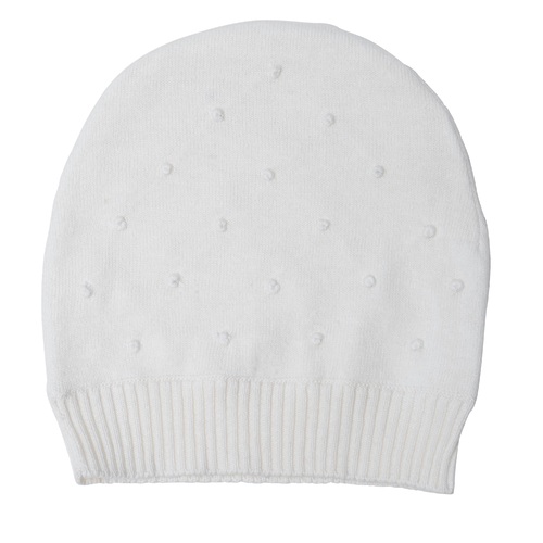 CREAM KNOT KNITTED HAT