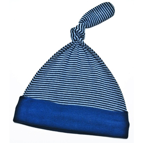 NAVY STRIPE KNOT HAT PLAIN RIM