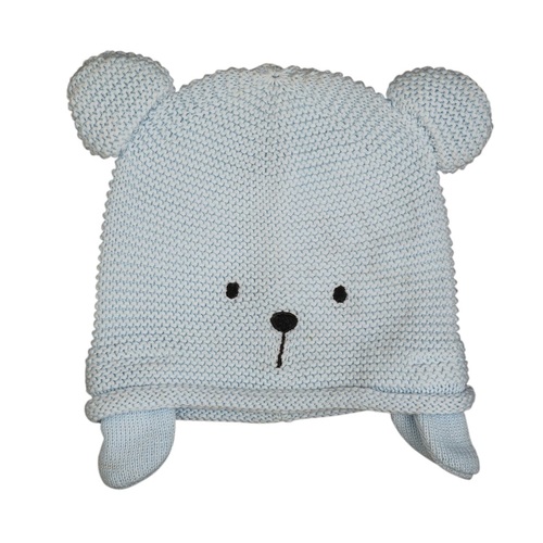BLUE TEDDY KNITTED HAT
