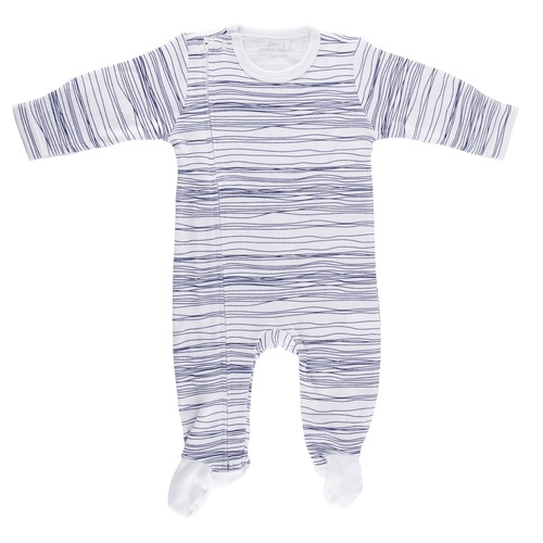 Navy Scribble Zipped Outfit with Feet