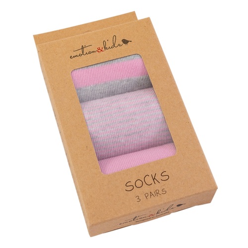 Pink & Grey Socks 3 Pack