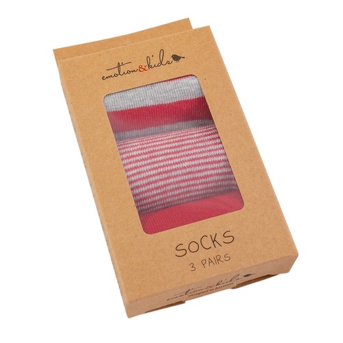 Red & Grey Sock 3 Pack
