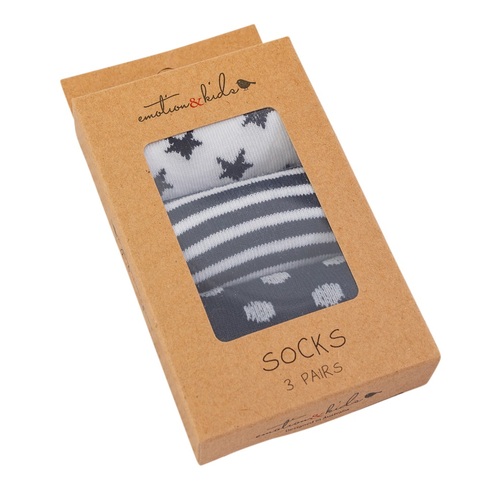 Navy Stripe, Spot & Star Socks 3 Pack