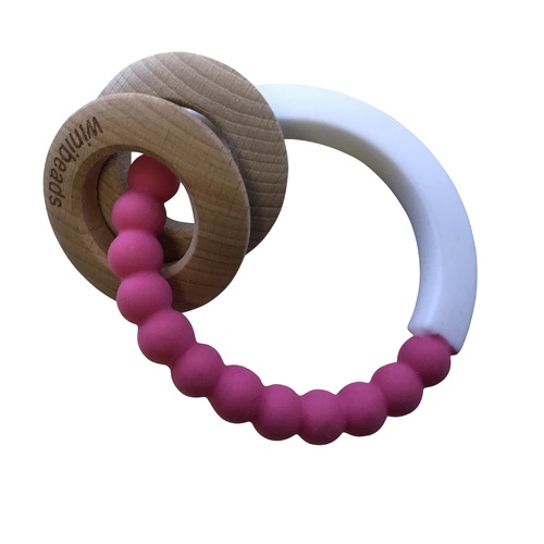 ROSE PINK/WHITE COMBI TEETHER