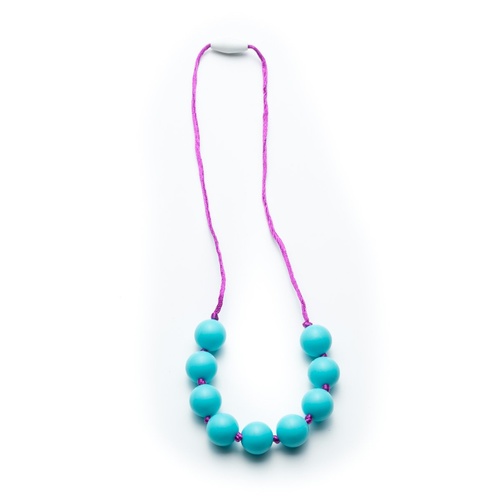 TURQUOISE BEADS ON PURPLE MISS PENNY NECKLACE